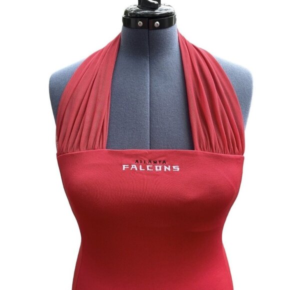 NFL / ALL SPORT COUTURE Womens Red Halter Stretch Top Large Atlantic Falcons NWT - Picture 7 of 16